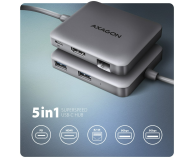 Axagon HMC-5HL, USB 5Gbps hub, 2x USB-A, HDMI 4k/60Hz, RJ-45 GLAN - 1353437 - zdjęcie 5
